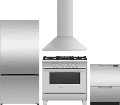 4 Piece Package Includes Refrigerator, Range, Hood And Dishwasher